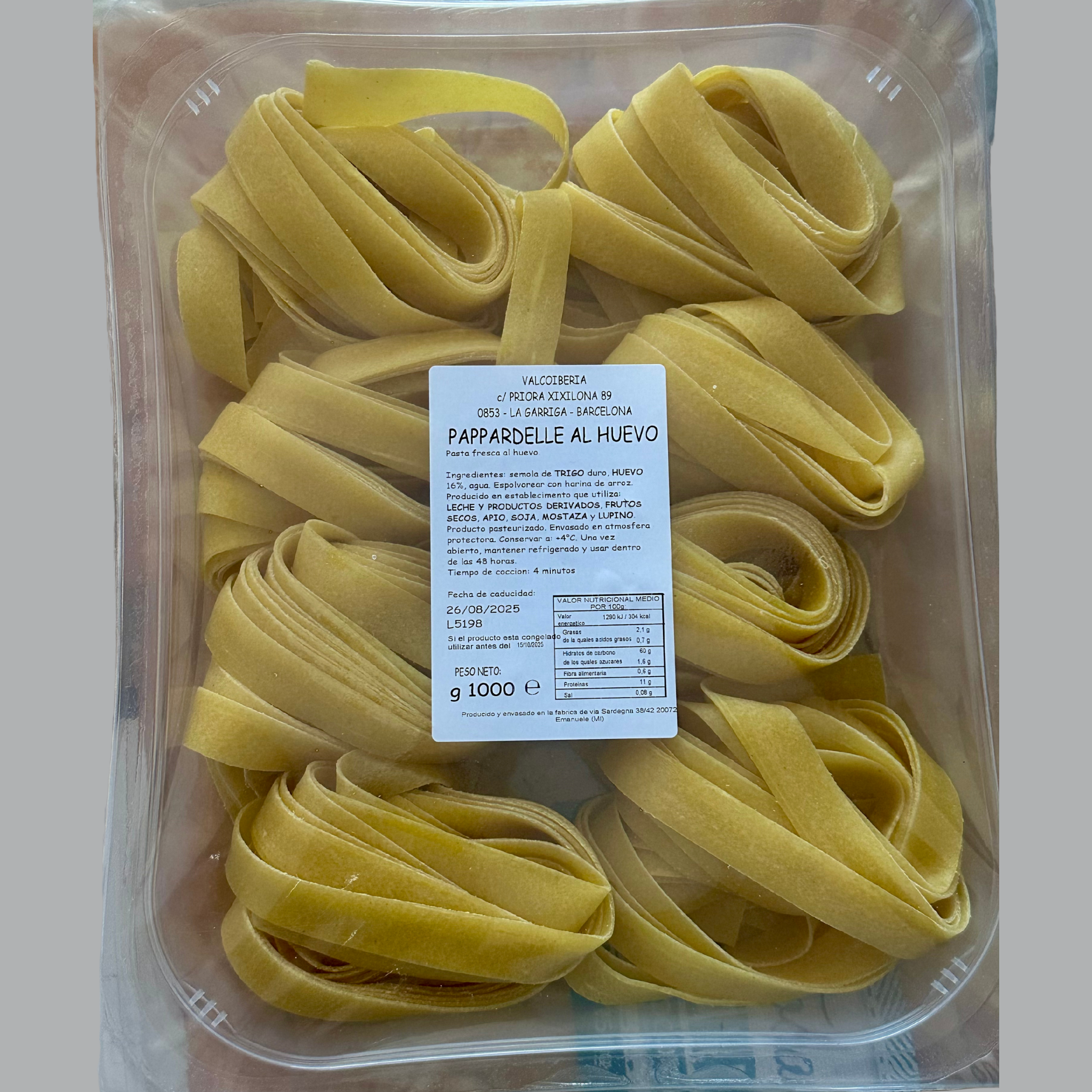 Pappardelle Fresche all’Uovo Stroppa 1kg – Pasta fresca italiana Toscana