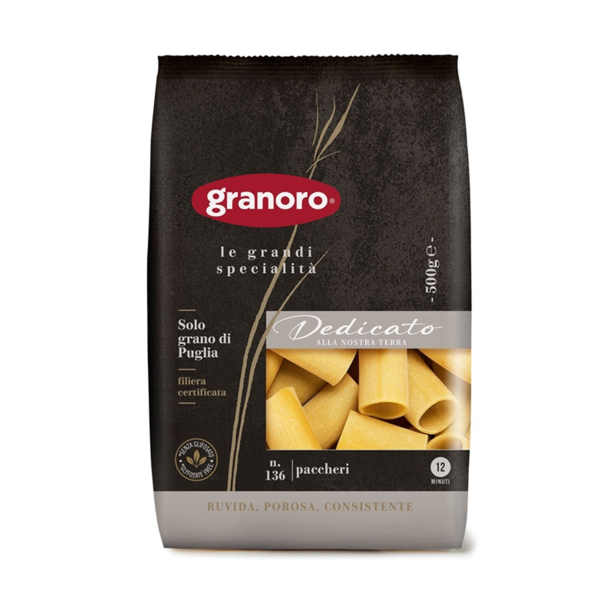 Granoro Paccheri Dedicato Nº 136 – Pasta italiana 100% Puglia de trigo duro
