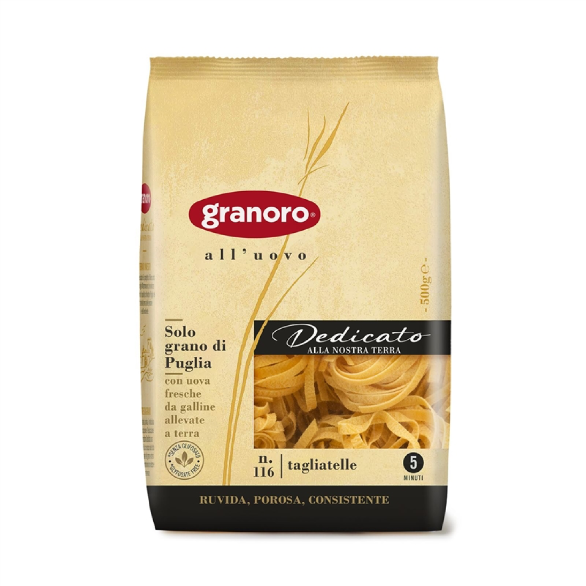 Granoro Tagliatelle all’Uovo Dedicato Nº 116 – Pasta italiana 100% Puglia